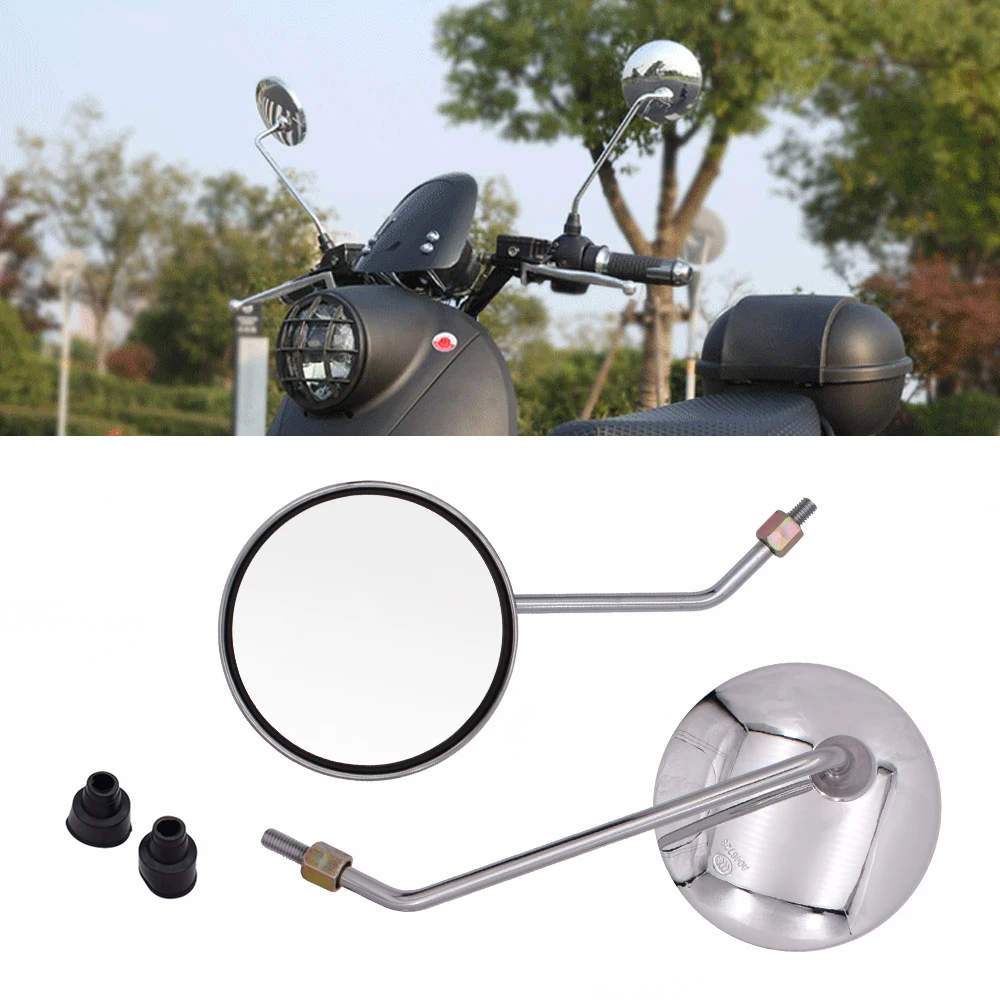 Зеркало заднего вида для мотоцикла 4 3 дюйма хромированные круглые зеркала Suzuki RM125
