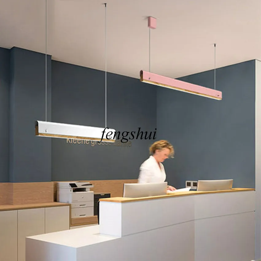 

Modern LED Macaron Solid Wood Strip Decor Pendant Lights Lighting Nordic Luxury Living Room Restaurant Bedroom Light Fixtures