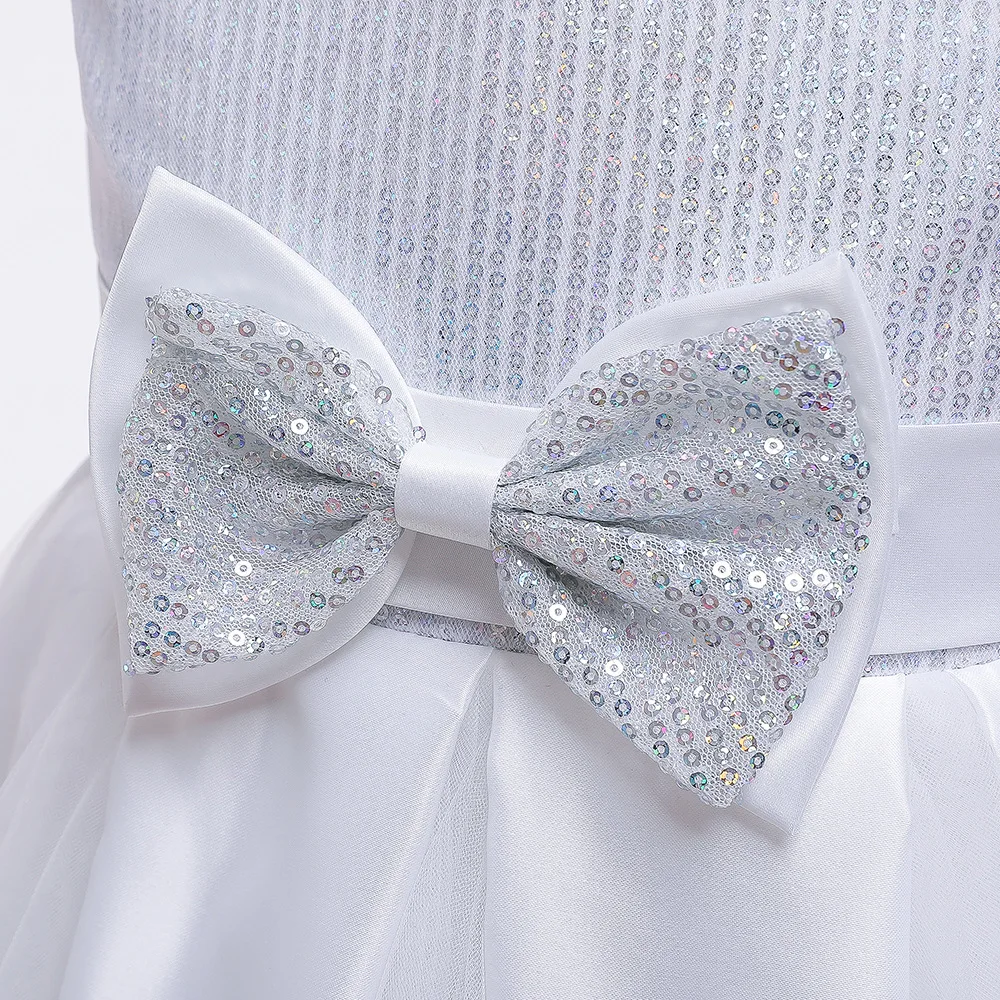 

Sequin bow girls' party princess dress skirt mesh flower girl wedding dress princess dress girl