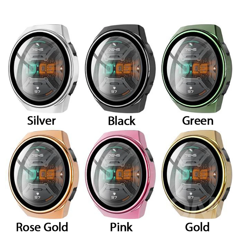 Чехол для Huawei Watch GT 2E GT2E GT2 2 42 мм 46 полное покрытие бампер Защитное стекло экрана |