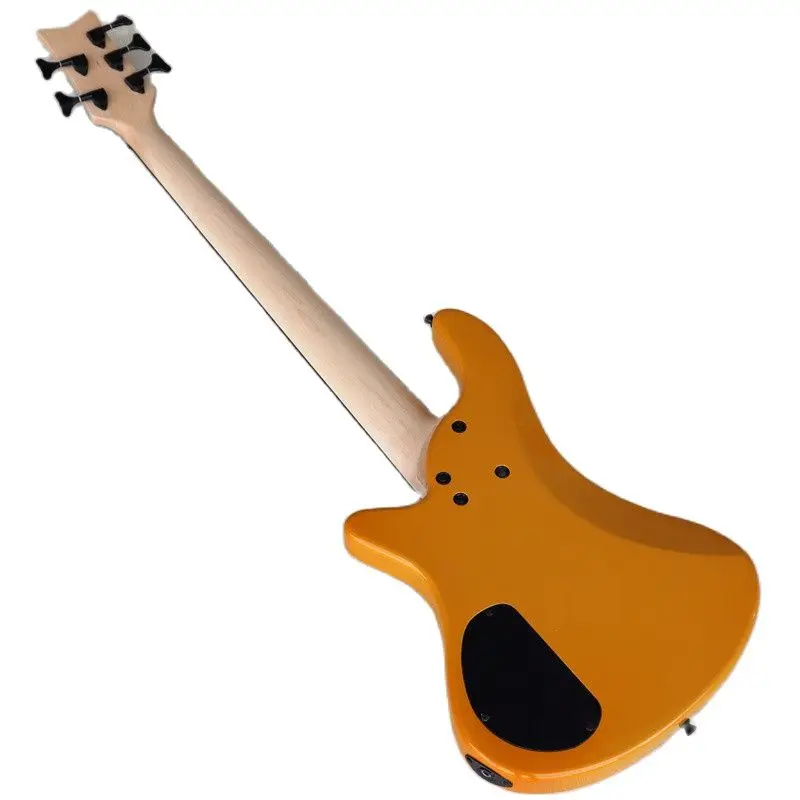 5 string fretless aber mit fret linie elektrische bass gitarre 43 zoll orange solid linde körper hochglanz finish bass gitarre free global shippi