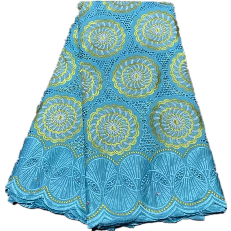 

African Swiss Cotton Lace Fabric 5 Yards Nigerian Cotton Lace Fabric High Quality For Diy Sew Party Wedding DF-160