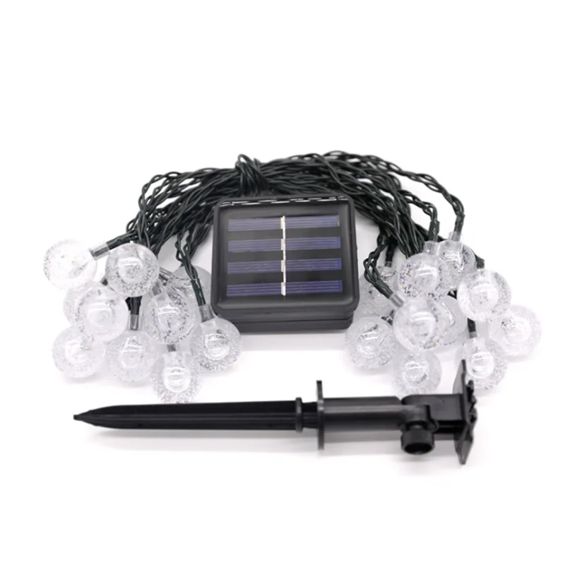 

LED Solar String Lights 5M Ball Crystal Solar Powered Globe Fairy Lights for Holiday Christmas Garden Lighting