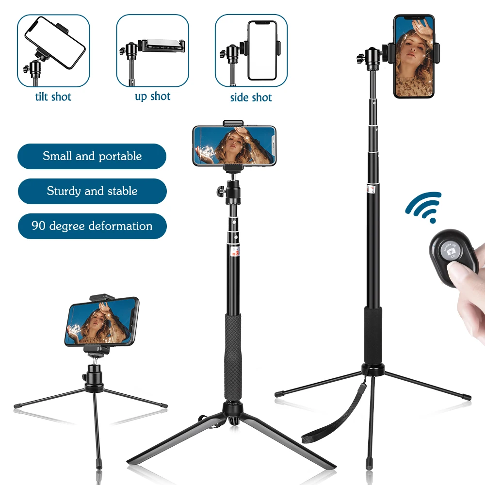 5 в 1 Мини штатив Выдвижной алюминиевый сплав селфи палка держатель телефона с