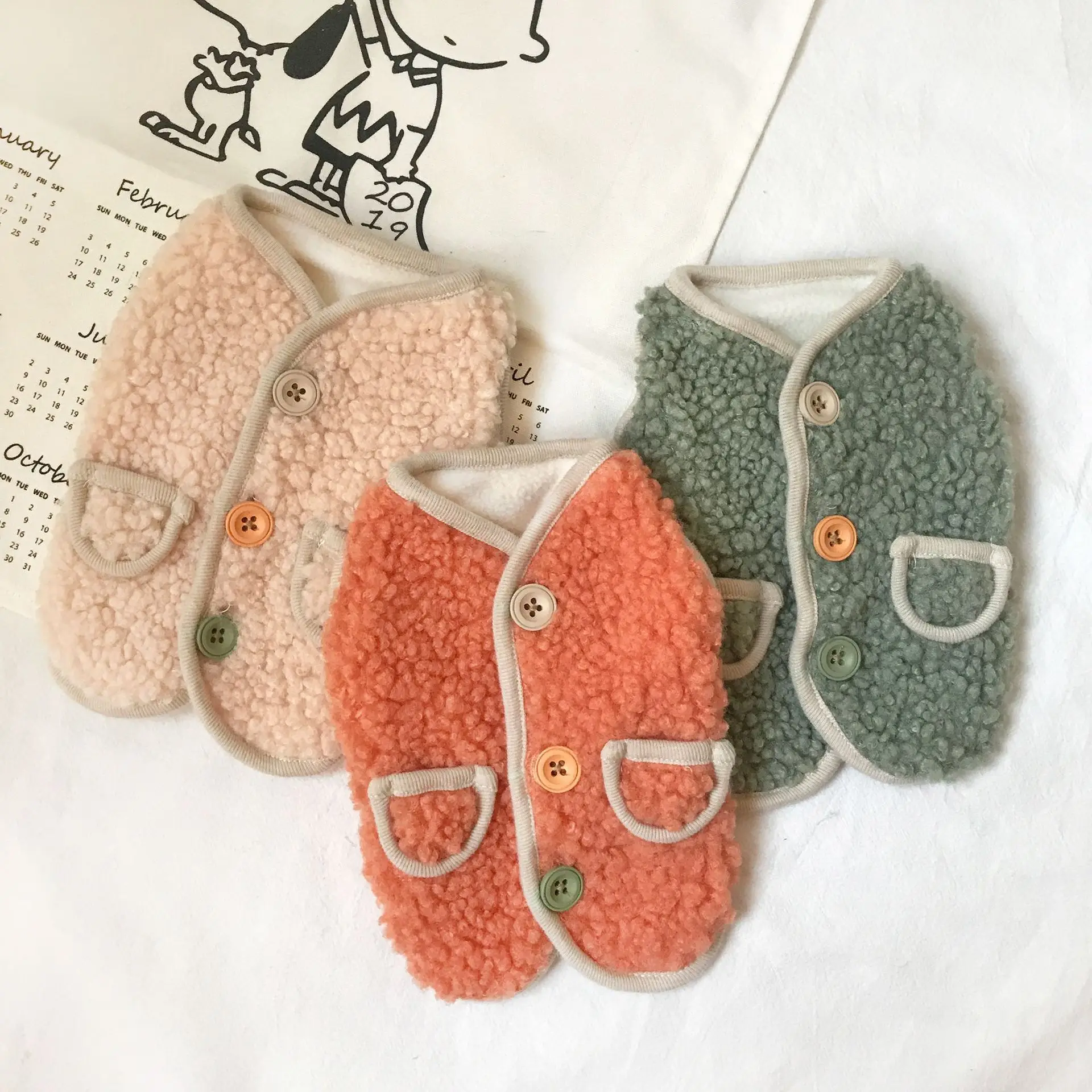 

Бархатный жилет для домашних животных из ягненка, Тедди, хлопковое пальто, Бишон, одежда для щенков, одежда для кошек, одежда без рукавов, плю...