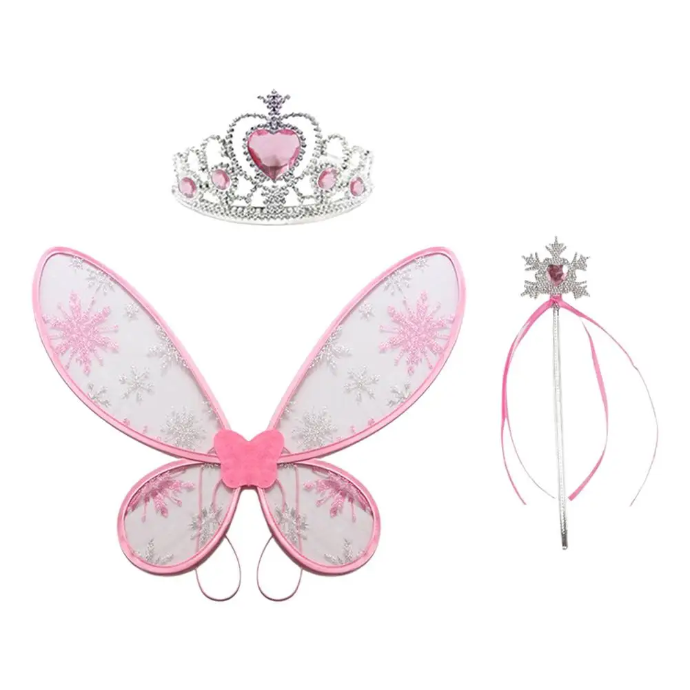 

Butterfly Wings For Girls Fairy Wand Wings Fairy Wings And Tiara For Kids Performance Costume 3 In 1 For Fancy Dressing Partie