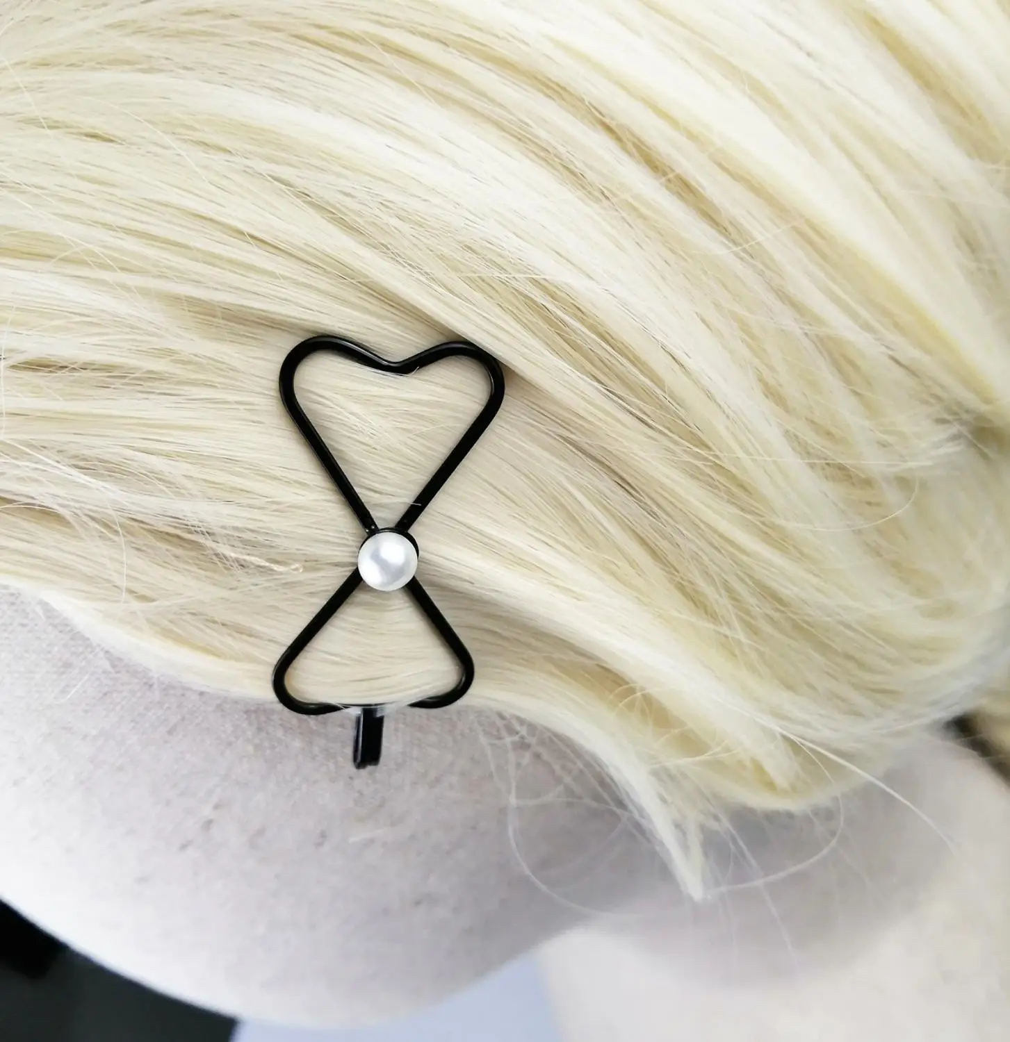 Заколка для волос детская девочек с жемчугом звездой и бантом 6 см 4 шт. | Детская