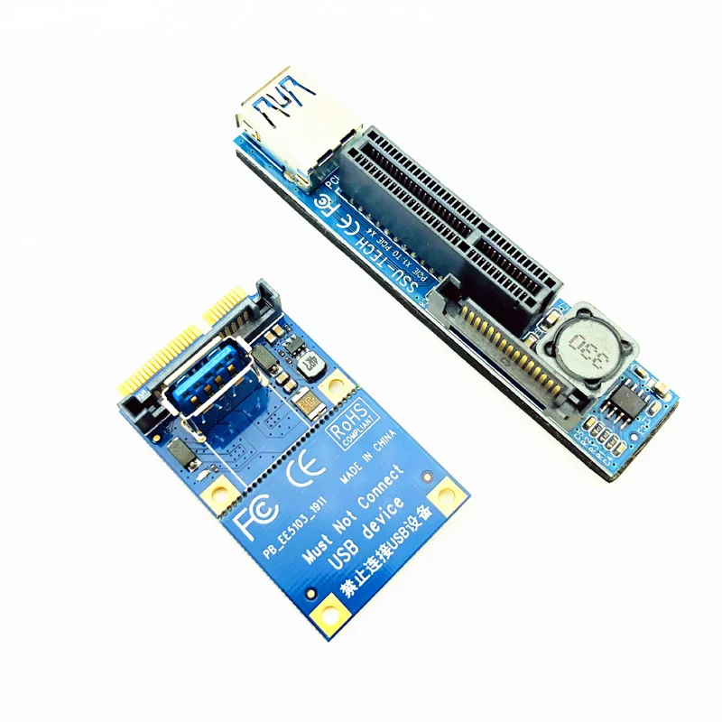 PC Graphics Cards PCI Express Connector Cable Riser Card Mini PCI-E to 4X + USB Extension Port Adapter PCIE Extender | Компьютеры и