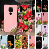 tulip flower phone case for huawei honor 7a 7c ru 5 7 8 8x 9 10 20lite 10i 20i honor play 6 3