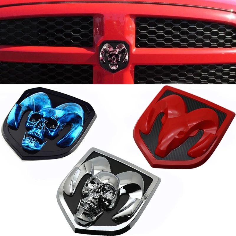 Эмблема передней двери автомобиля для Dodge Ram 1500 2500 3500 сверхмощный BigHorn 2010 2018 Череп