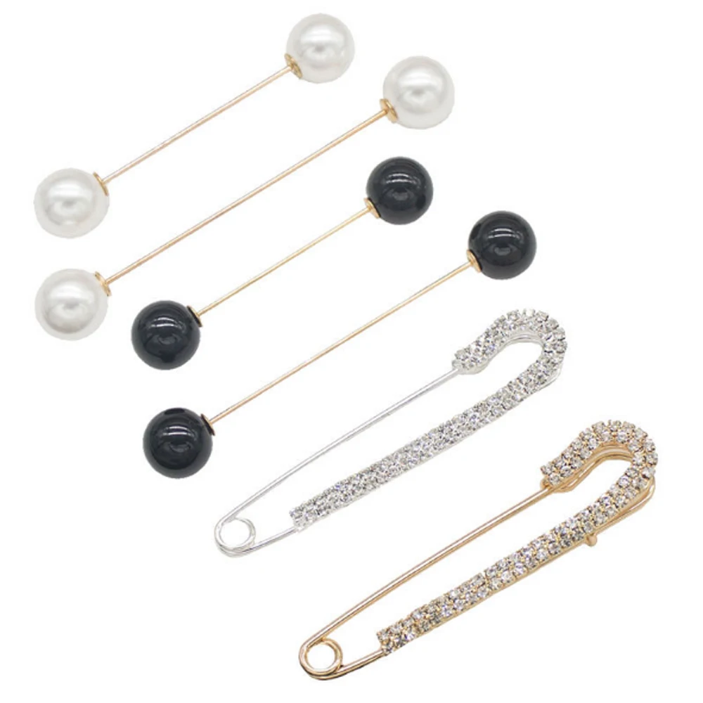 ASHMITA 6 шт. свитер шаль зажимы искусственный жемчуг брошь булавки ретро двойной