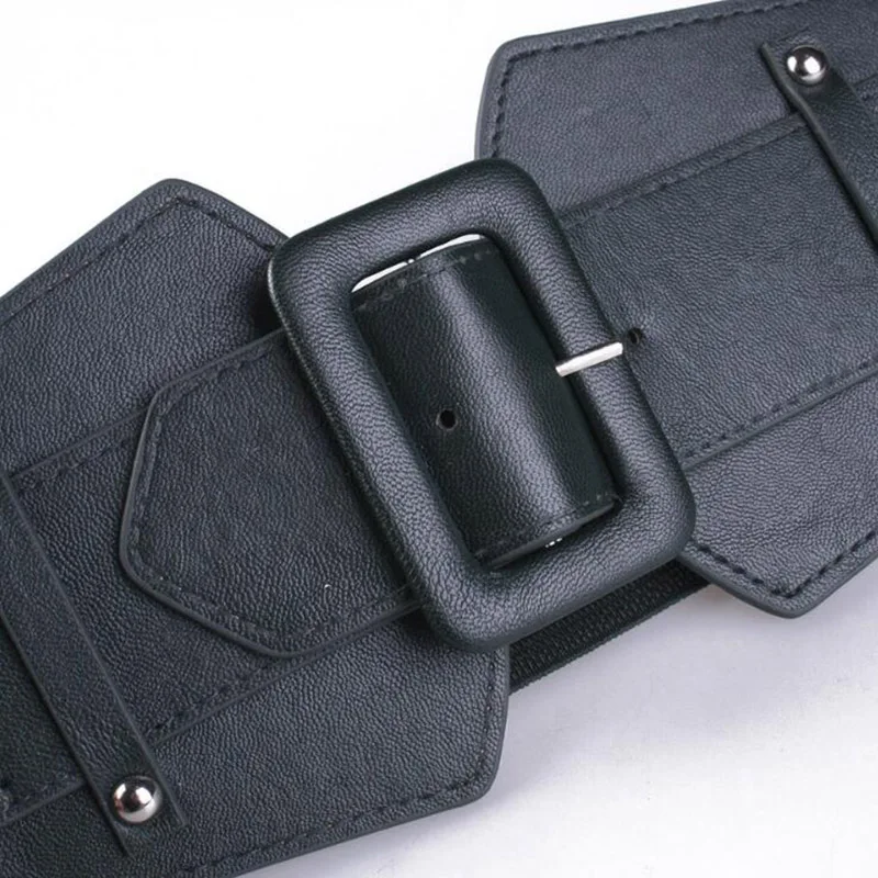 Винтажный широкий ремень из искусственной кожи с пряжкой женские декоративные