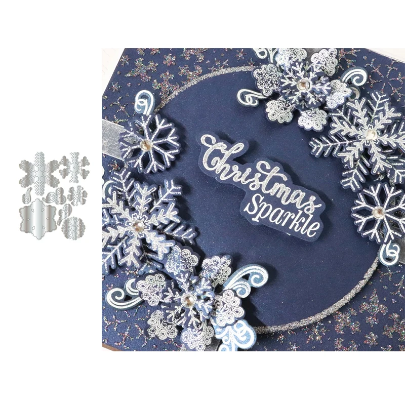 

Металлическая высечка подходит для Рождества DIY альбом для скрапбукинга 3D творческие поздравительные открытки декоративные снежинки 2021 Новинка