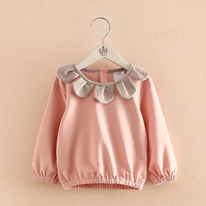 

Baby T-shirt For Toddler Girls Long Sleeve Tee Tops Soft Clothes Kids Long Sleeve Flower Collar T-shirt Cotton Tops