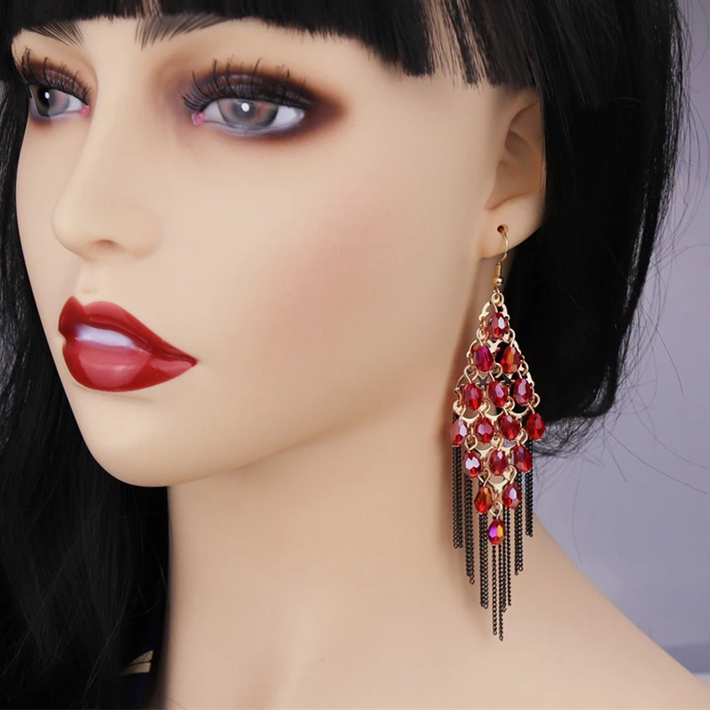 тренд 2020 Новое поступление серьги ручная работа кристалл камень цепочка