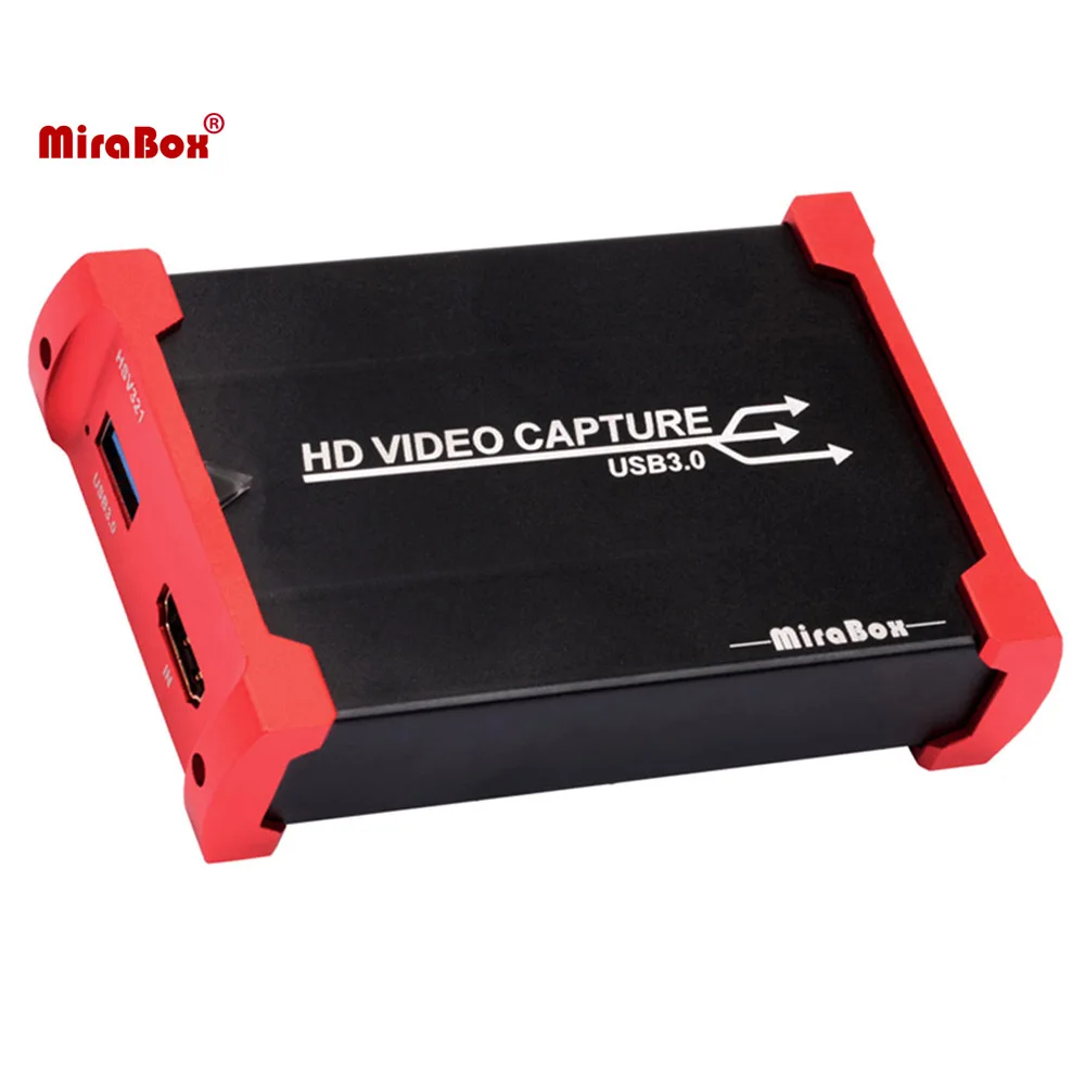Online MiraBox 100 Stücke OEM HDMI Game Capture Karte USB 3,0 Mit Loop-out Unterstützung 1080P Niedrige Latenz Windows 10 Linux