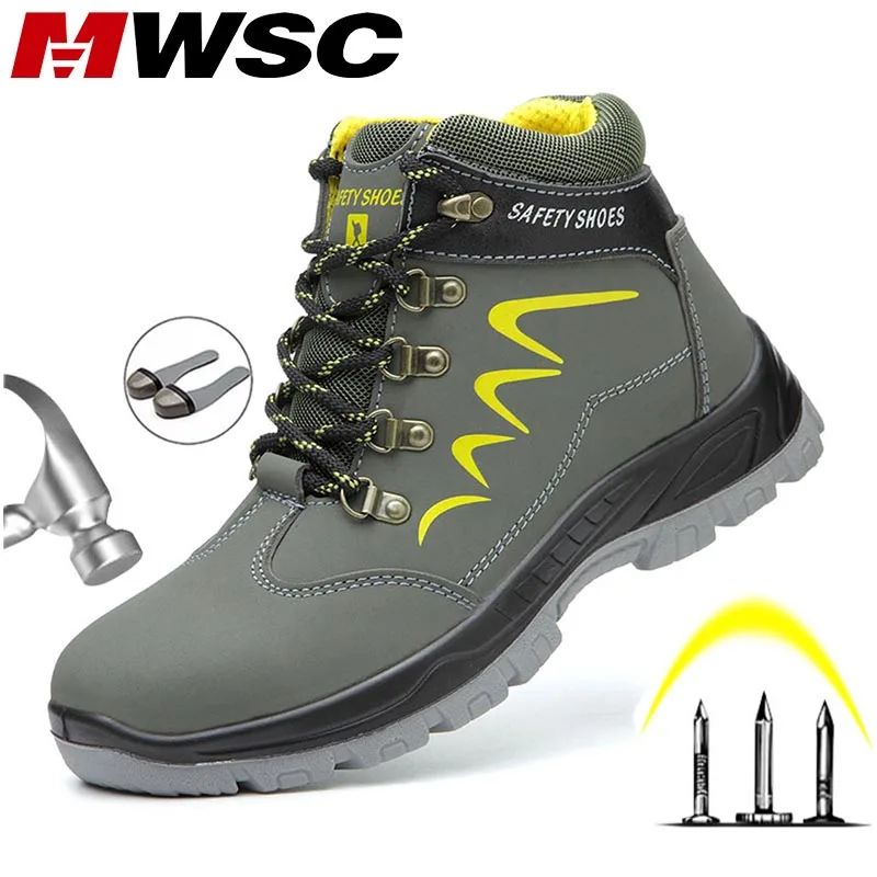 MWSC/зимняя рабочая обувь мужские ботинки со стальным носком защитная уличные