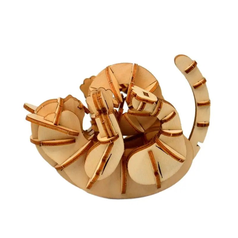 

Лазерная резка, игрушки для самостоятельной сборки кошек, кроликов, 3D деревянная игрушка-пазл, сборные модели, деревянные наборы, украшение ...