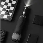 Автоматический зонт со светоотражающей полосой, с реверсивной планкой, складные перевернутые 10-ребристые ветрозащитные зонтики для путешествий