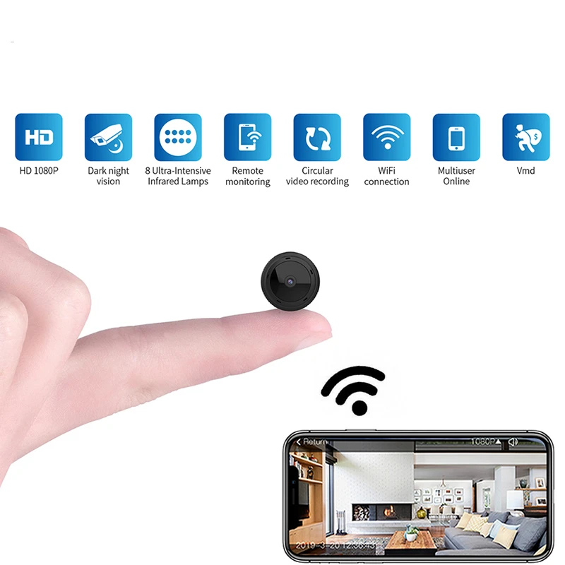 Беспроводная инфракрасная мини-камера видеонаблюдения W10 1080P Wi-Fi HD ночное видение