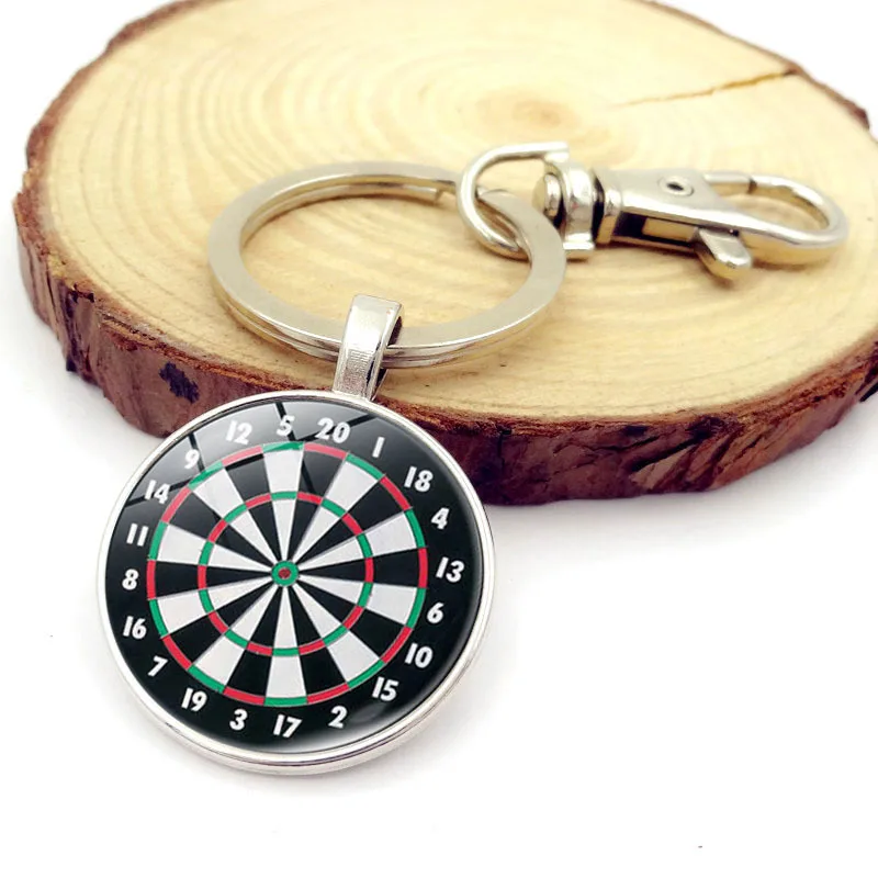 

Fashion Metal Fashion New Dart Target Pendant Keychain Digital Target Key ring Car Keychains Pendant Accessories Gift 2021