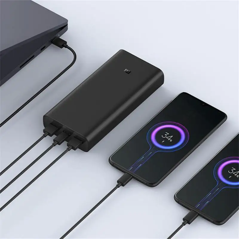 Xiaomi power Bank 3 Pro USB-C, двойной USB, 50 Вт, флэш-зарядка, 20000 мА/ч, внешняя мощность для iPhone 11 Pro, ноутбука, Xiaomi, huawei