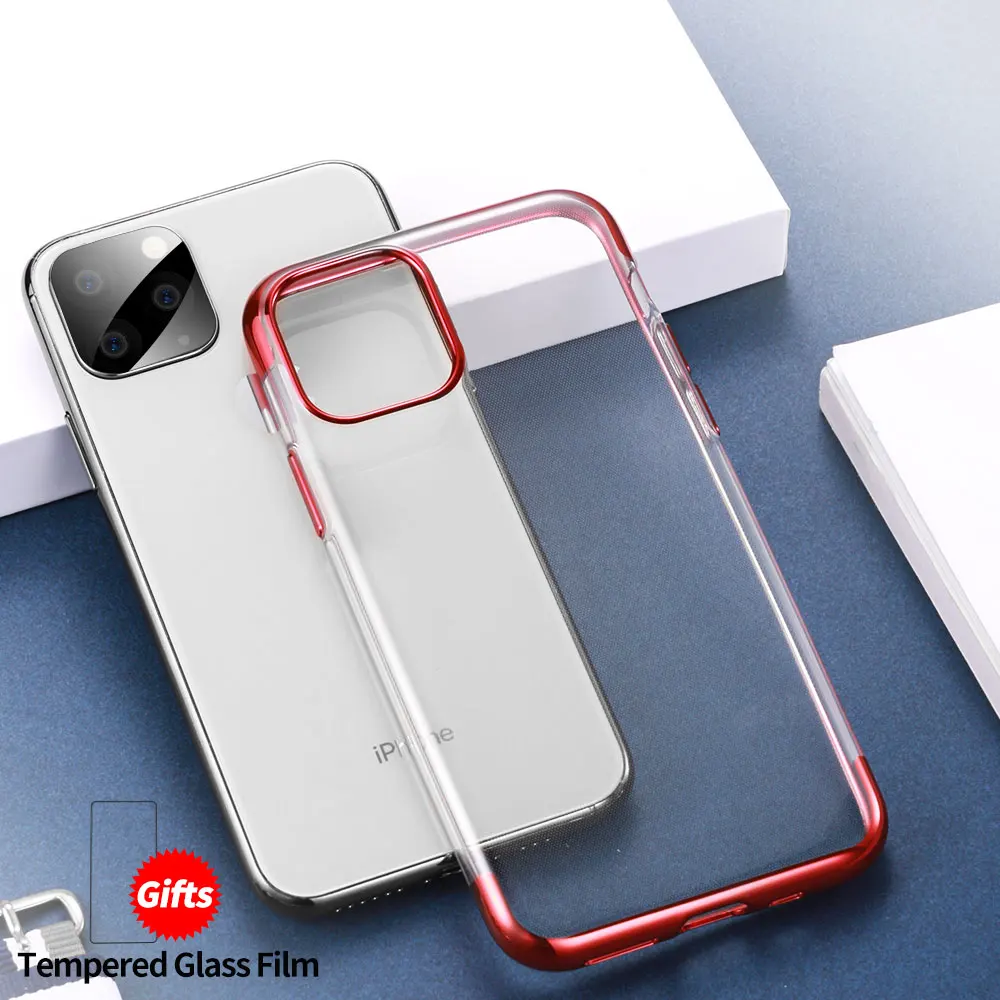 Силиконовый чехол SmartDevil для iPhone X XS 11Pro Max 11 мягкий прозрачный XR металлизированный