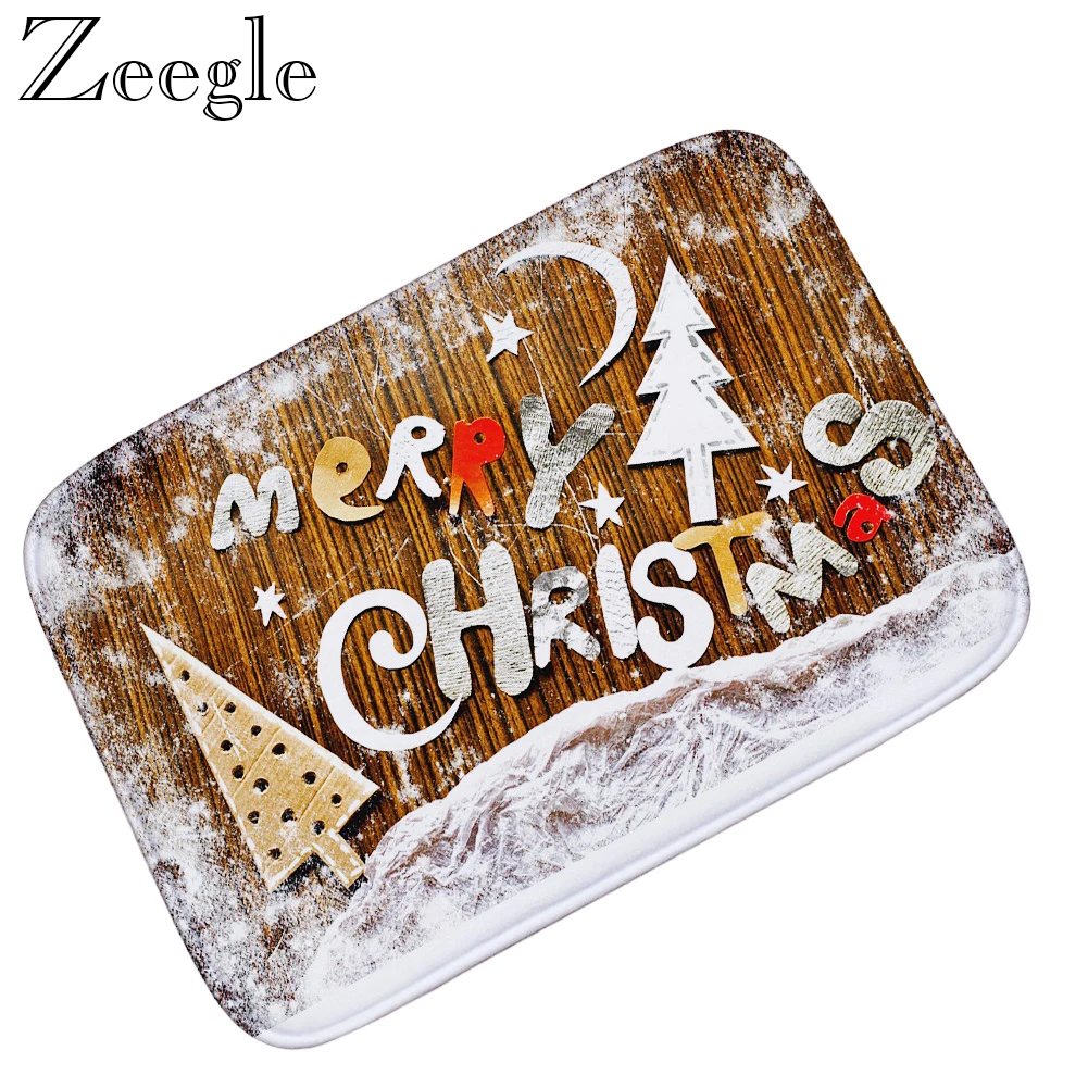 С изображением двери оформленной в рождественском стиле коврик абсорбент