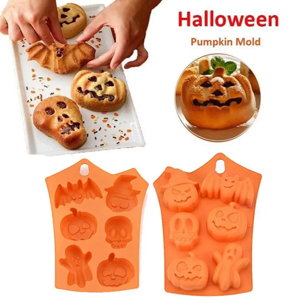 Силиконовая форма на Хеллоуин с изображением черепа тыквы летучей мыши