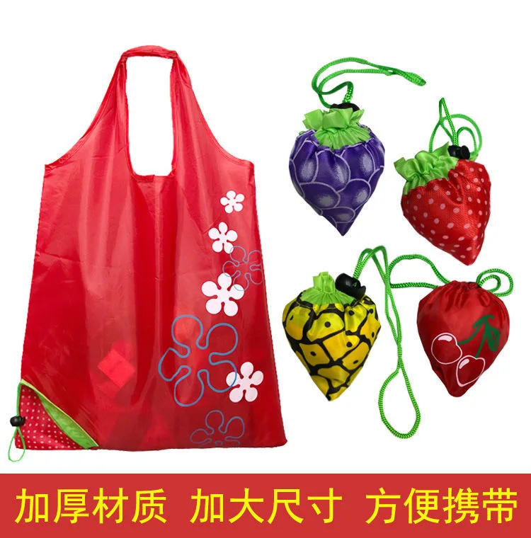 

Creative environmental storage bag Handbag Strawberry Foldable Shopping Bags Reusable Folding Grocery Bag