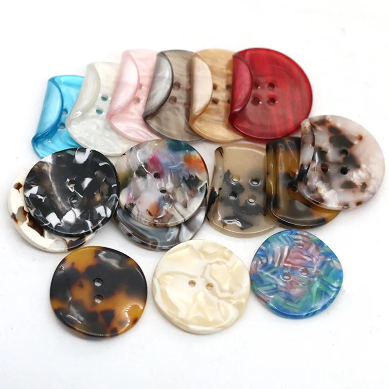 Асимметричные пуговицы с 4 отверстиями подвески из уксусной кислоты для одежды