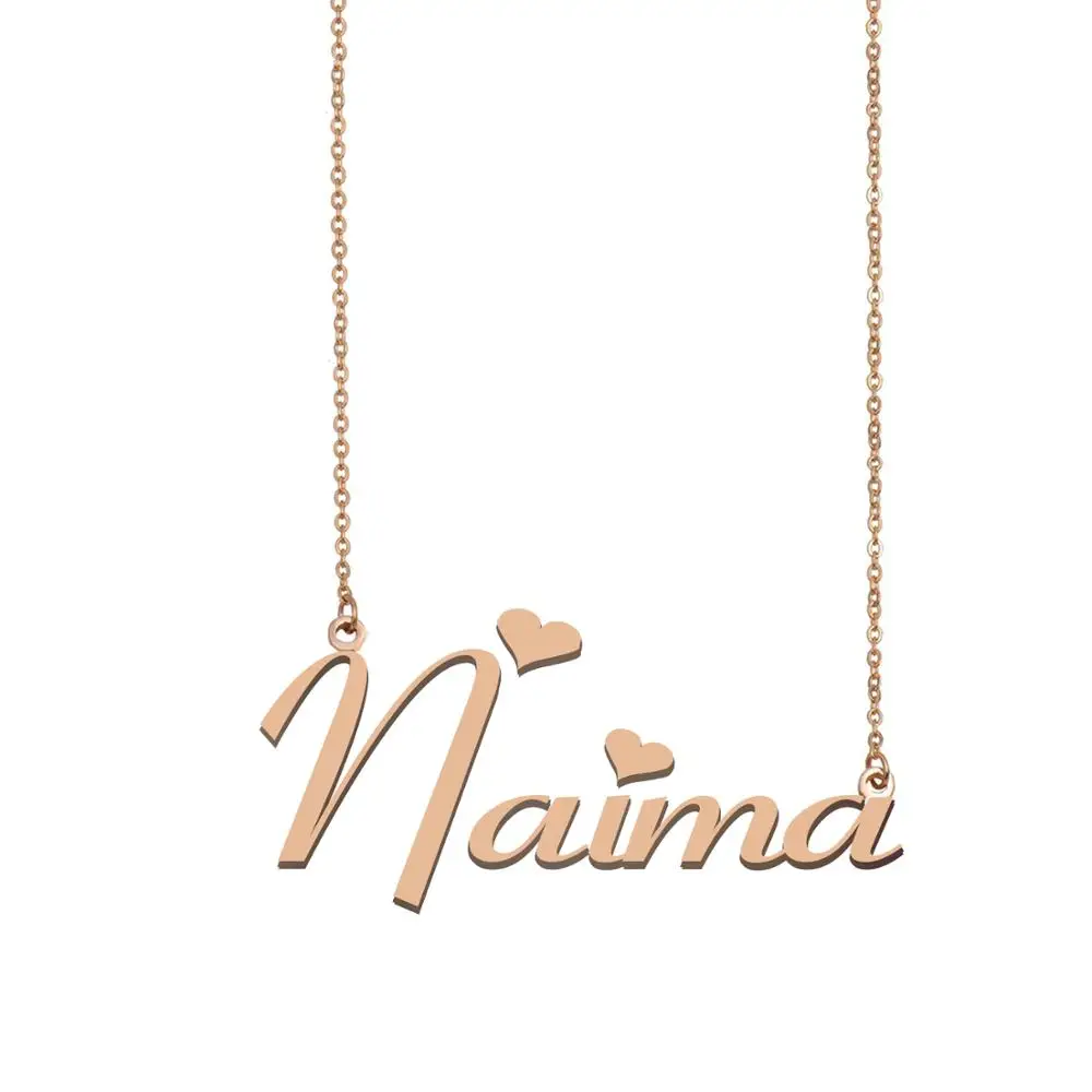 

Naima Name Necklace , Custom Name Necklace for Women Girls Best Friends Birthday Wedding Christmas Mother Days Gift