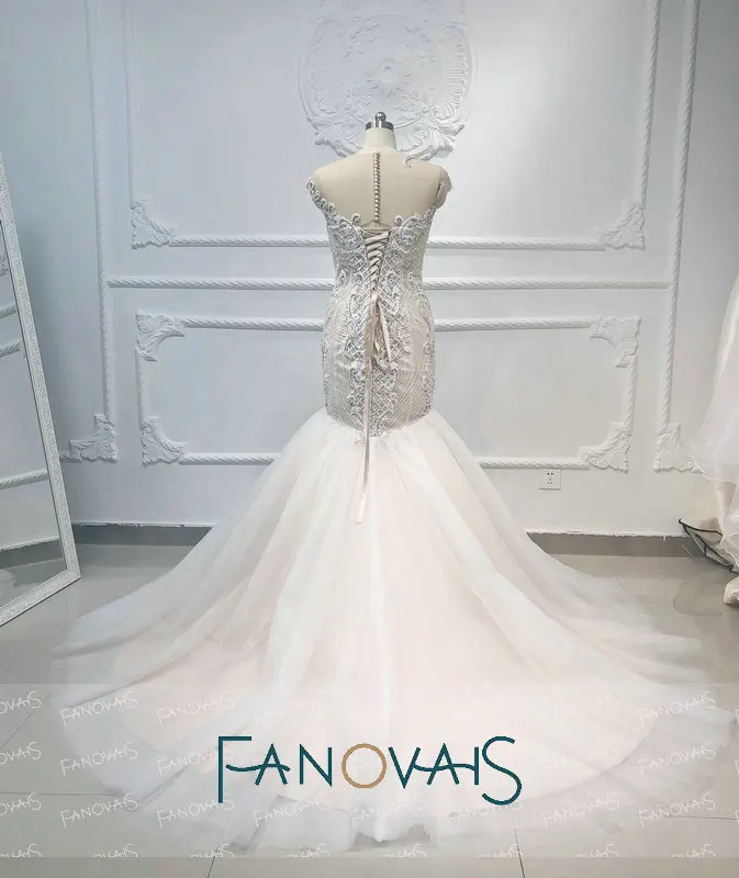 Luxury Mermaid Wedding Dresses With Detachable Train vestido de noiva 2019 trouwjurk robe mariage  suknia slubna