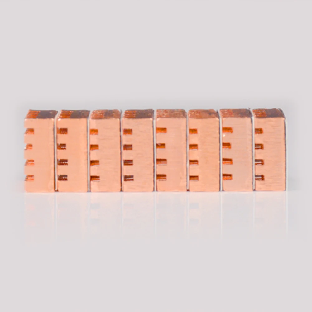

8Pcs/Set Copper Heat Sink Adhesive Back Computer Cooler Memory IC Chip Cooling Fan Thermal CPU Conductive