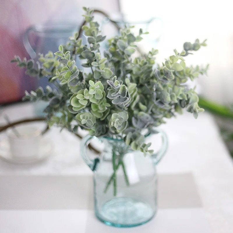 Fake Flowers Money Leaf Planting Hair Eucalyptus With Grass Artificial Wholesale Wedding Decor | Дом и сад