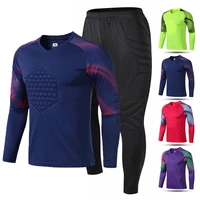 custom football jerseys goalkeeper shirts long sleeve pant soccer wear goalkeeper training uniform suit protection kit clothes