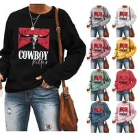 new street womens retro sweater loose casual fashion womens top with bull head letters pullover cotton jacket