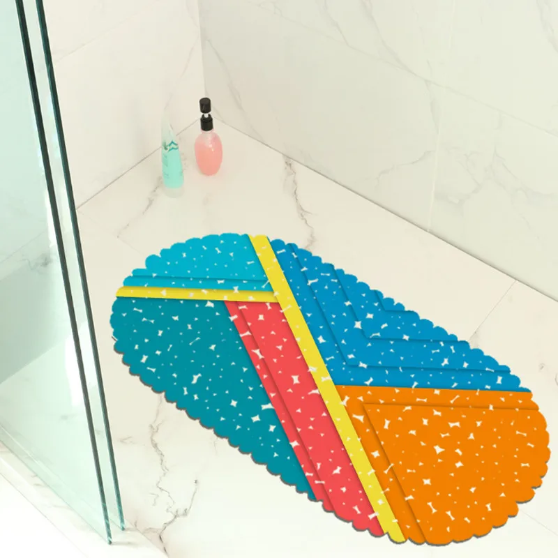 

High Quality Geometry Pattern PVC Non- Slip Waterproof Bath Mat Bathtub Mat Shower Mat