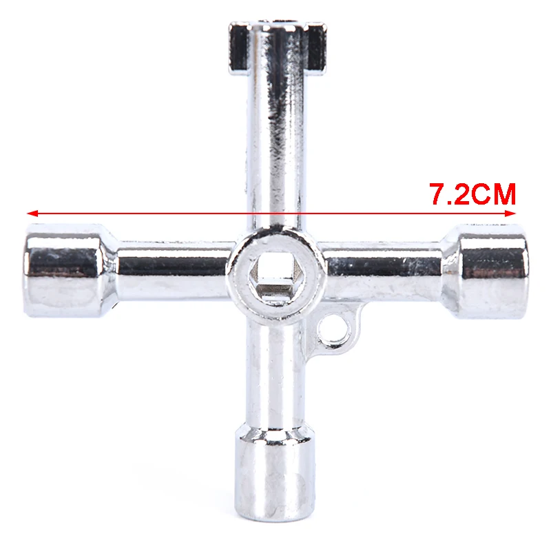

Multi-function Silver 4 In 1 Universal Cross Key Triangle Key For Train Electrical Elevator Cabinet Valve Alloy Triangle Square