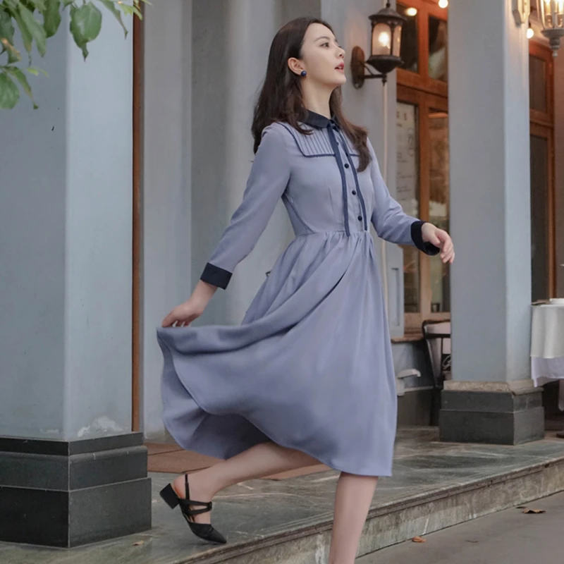 Новое художественное ретро-платье во французском стиле кукольный воротник