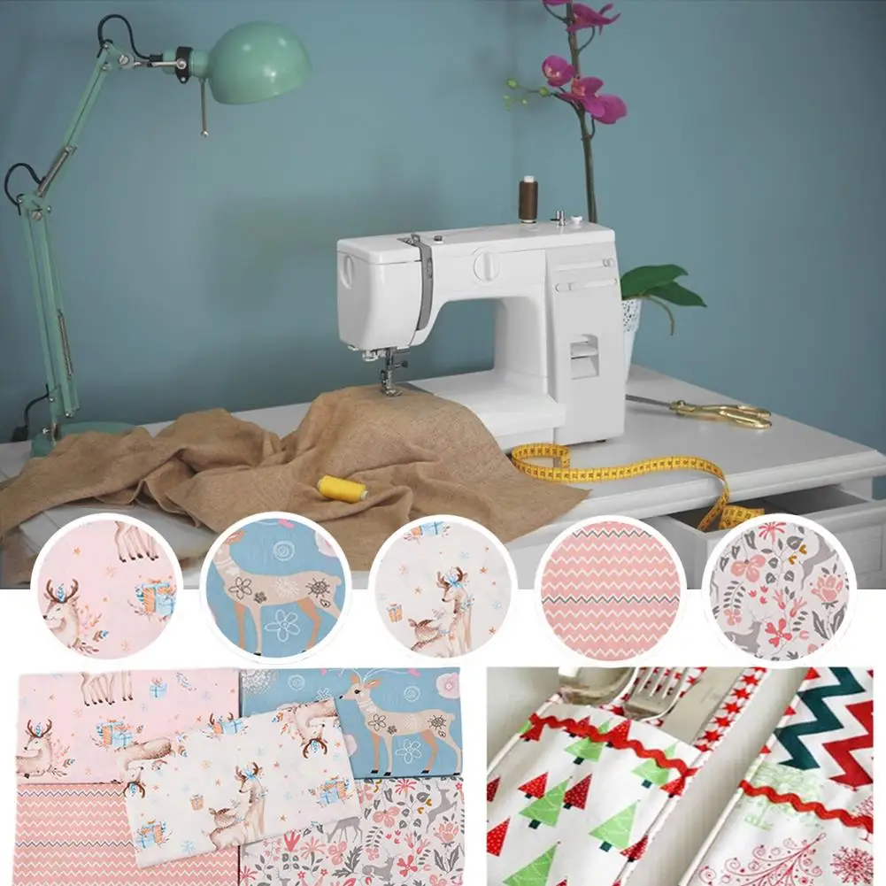 

2020 5PCS Christmas Fabric Cloth Comfortable Breathable Fabric With Patterns Christmas Handmade DIY Patchwork