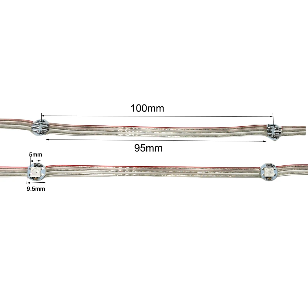 WS2812B предплатные светодиодный s чипсы модуль строка узлы пайки 10 см провод