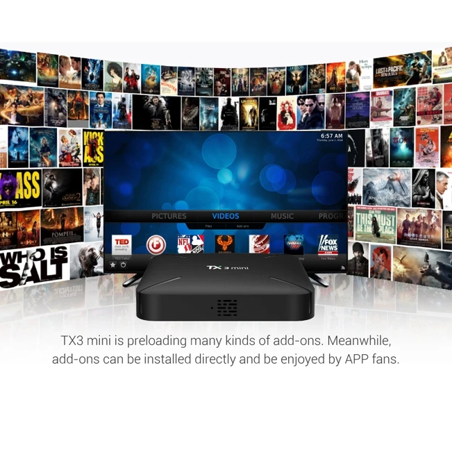 TX3 Мини Android 8,1 tv BOX 2 ГБ/16 ГБ S905W 2,4 ГГц WiFi HD медиаплеер