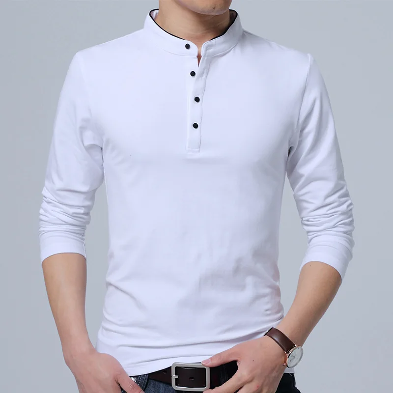 

2020 spring and autumn new men's long-sleeved T-shirt V-neck pure cotton youth slim trend thin bottoming shirt trend
