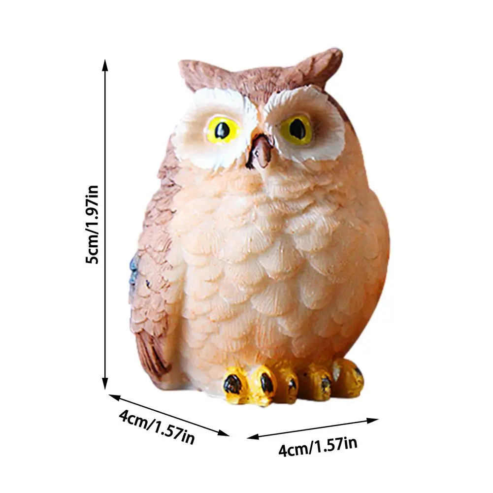 

Owls Ornament Animal Resin Miniatures Figurine Craft Bonsai Pots Home Fairy Garden Decoration Ornament Resin Sculpture