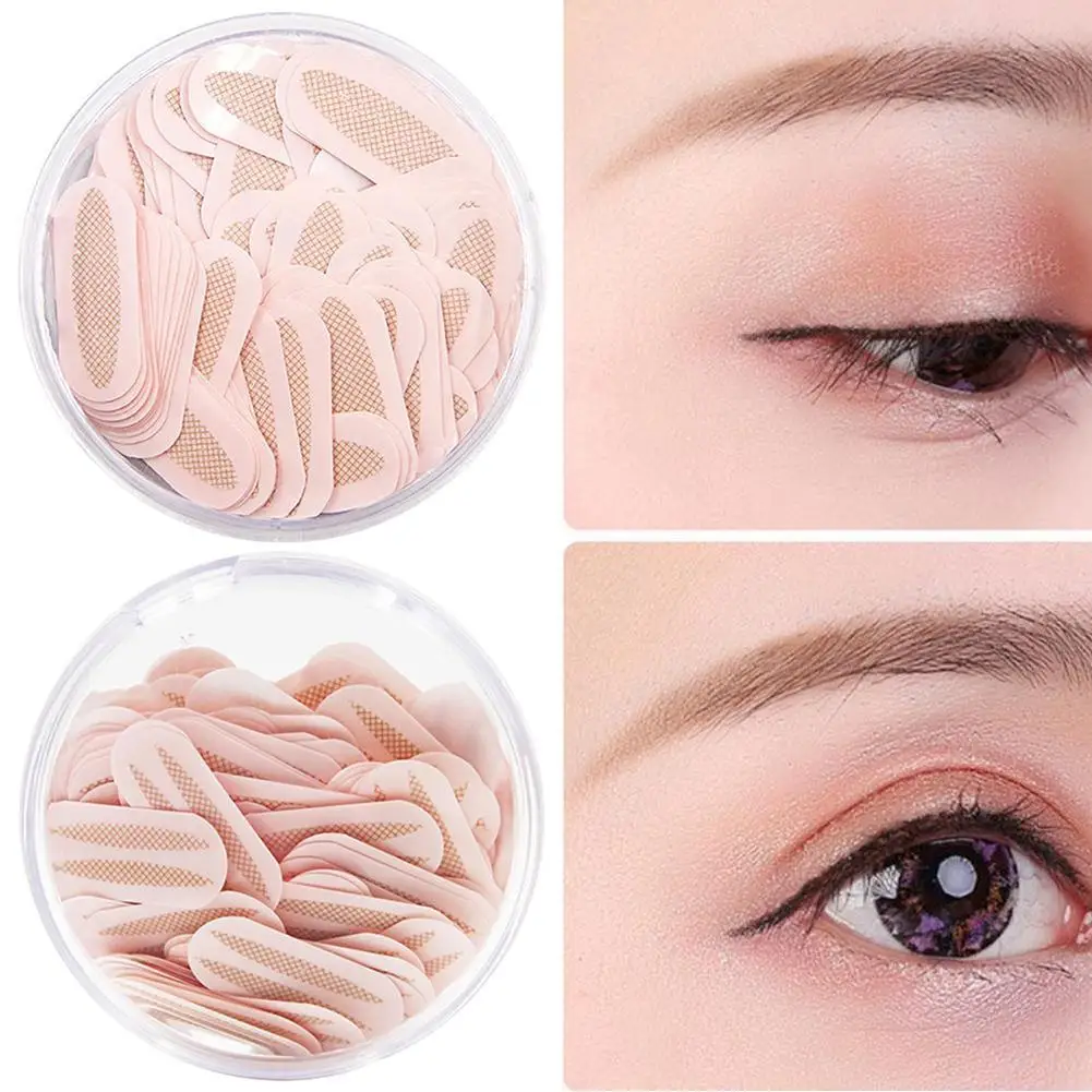 

150pcs/Box Gauze Mesh Lace Invisible Double-fold Eyelid Sticker Transparent Invisible Self-adhesive Eyelid Tape Sticker