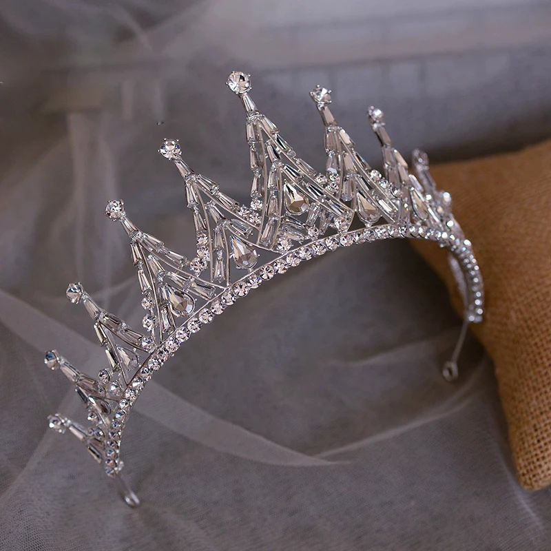 Элегантная свадебная тиара короны Головные уборы для невесты с кристаллами