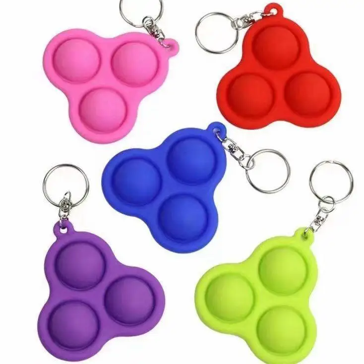 

Fidget Simple Toy Push Bubble Stress Relief Hand Toys Keychain Exercise Fingers Tool Early Educational Bubble with Key Chain