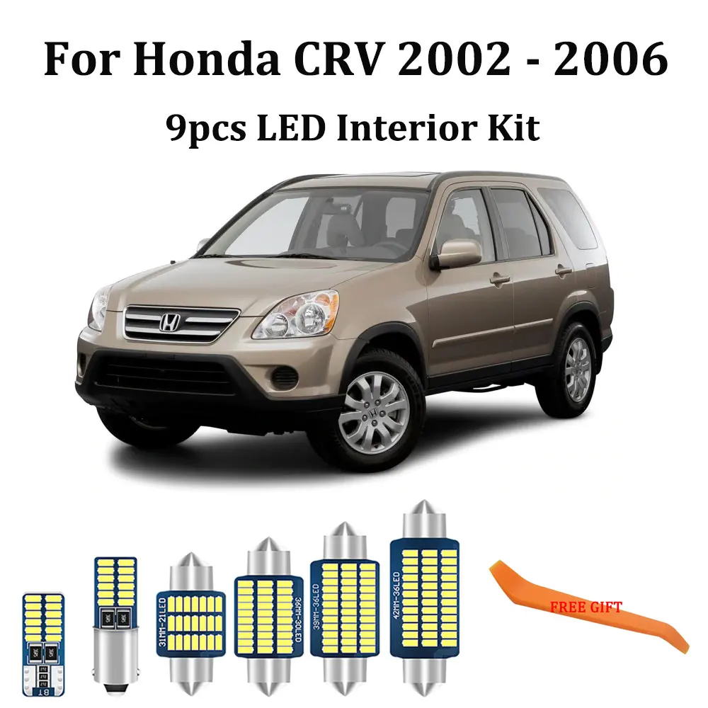 9 шт. белые светодиодные с Canbus салона комплект ламп для Honda CR-V CRV 2002 - 2006