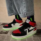 Кроссовки мужские, из искусственной кожи, с высоким берцем, повседневные, флуоресцентные, 2020